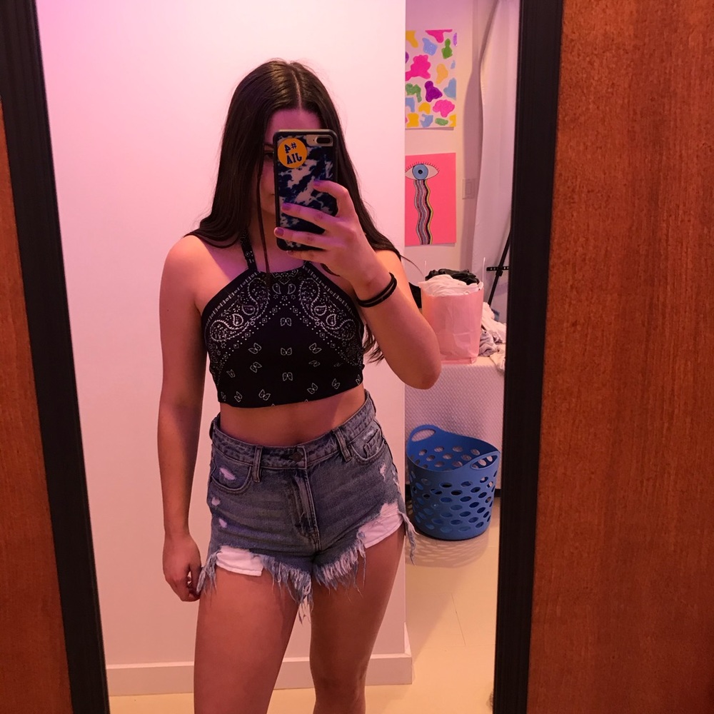 bandana tie crop tank